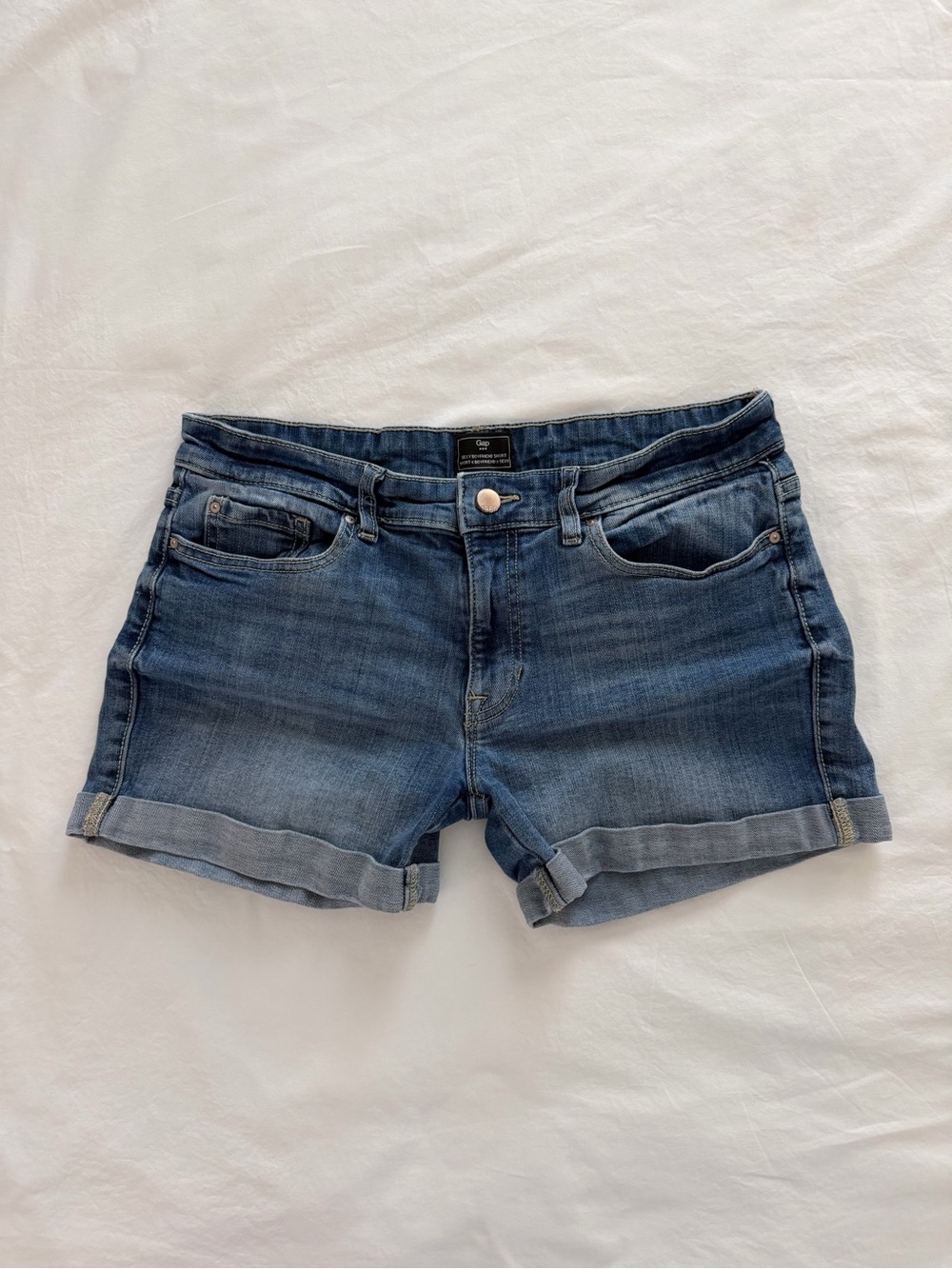 GAP Dark Blue Rolled Hem Denim Shorts